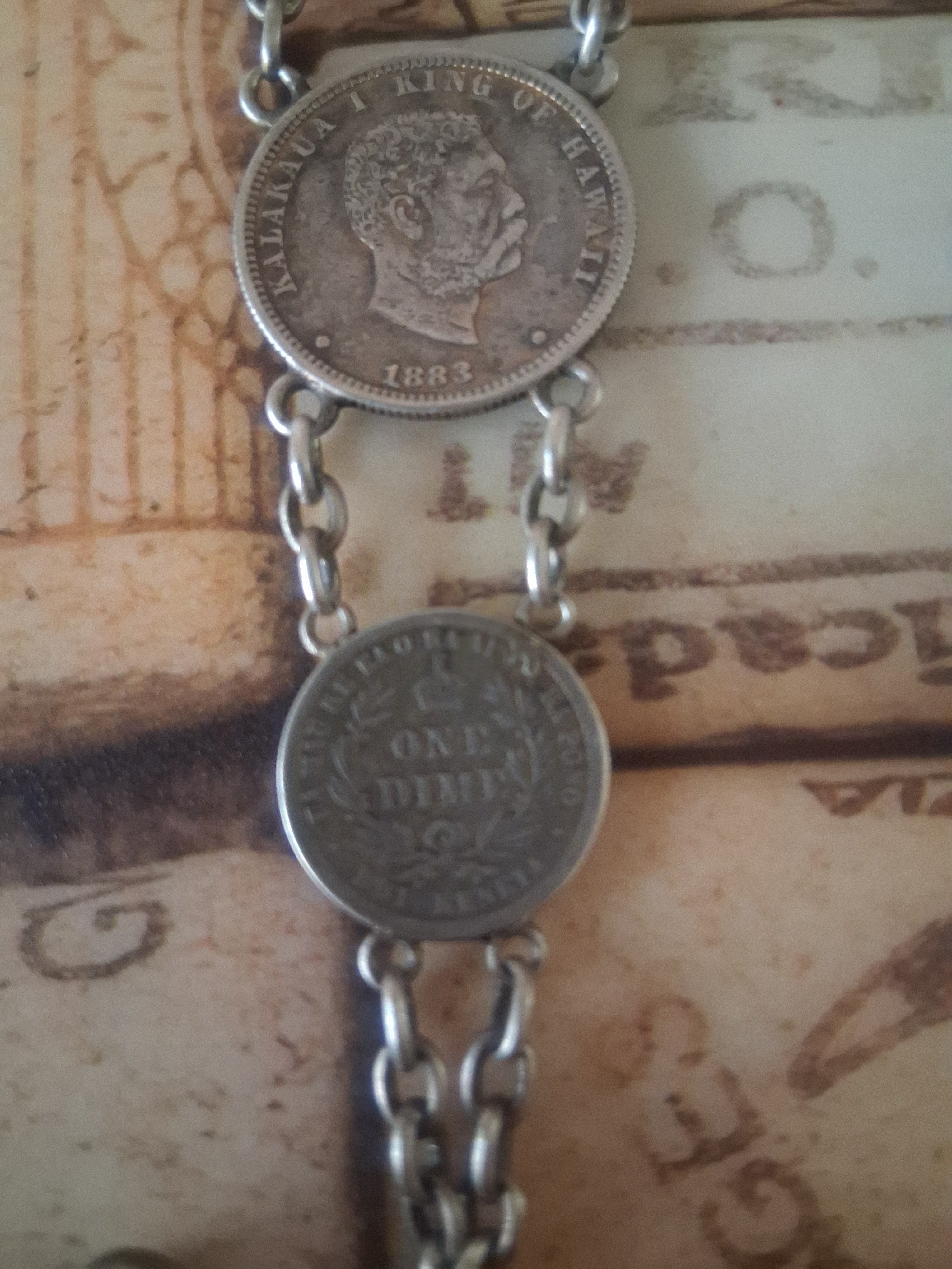 Vintage Hawaiian coins bracelet