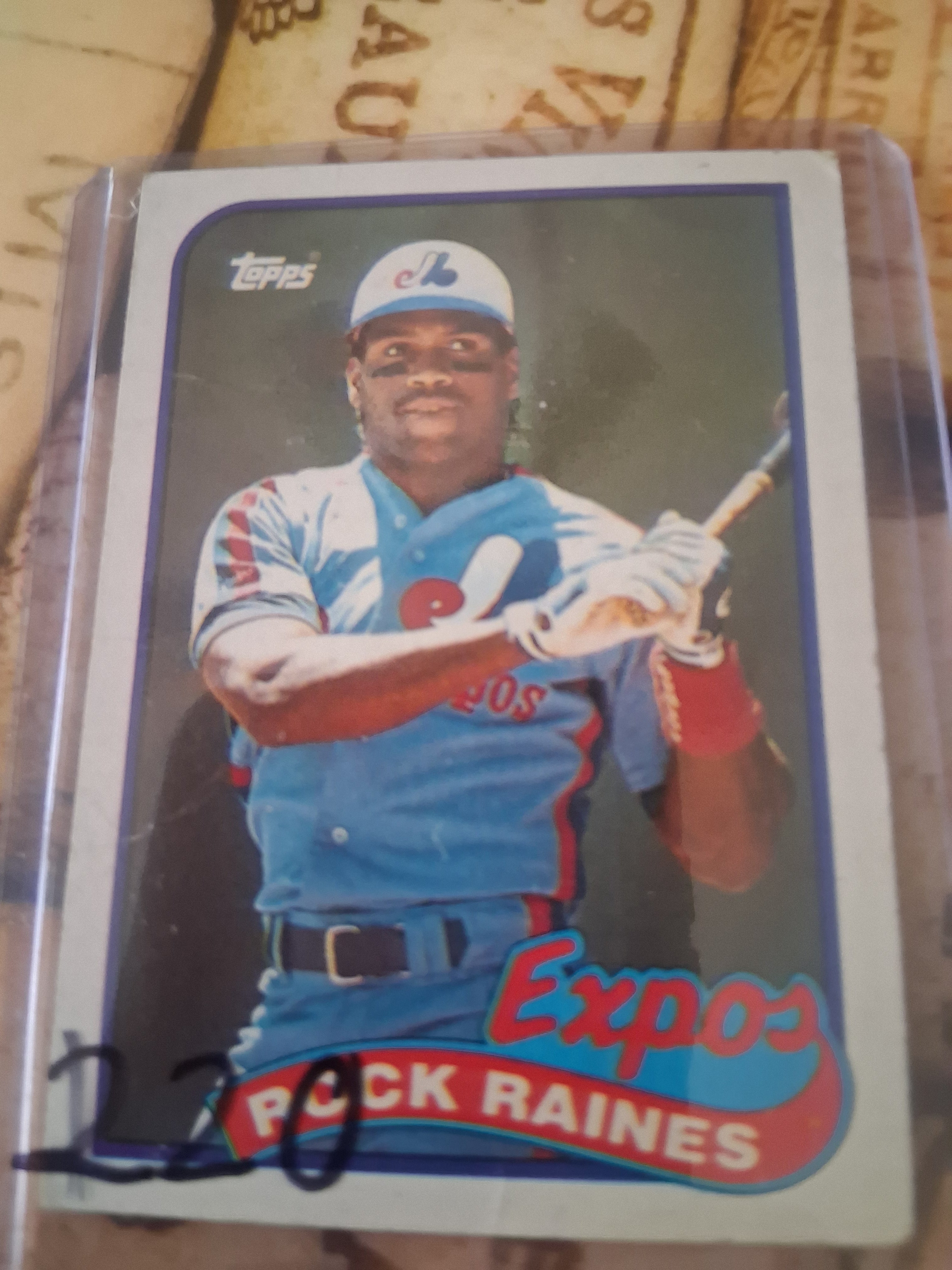 Topps vintage baseball card Rock Raines