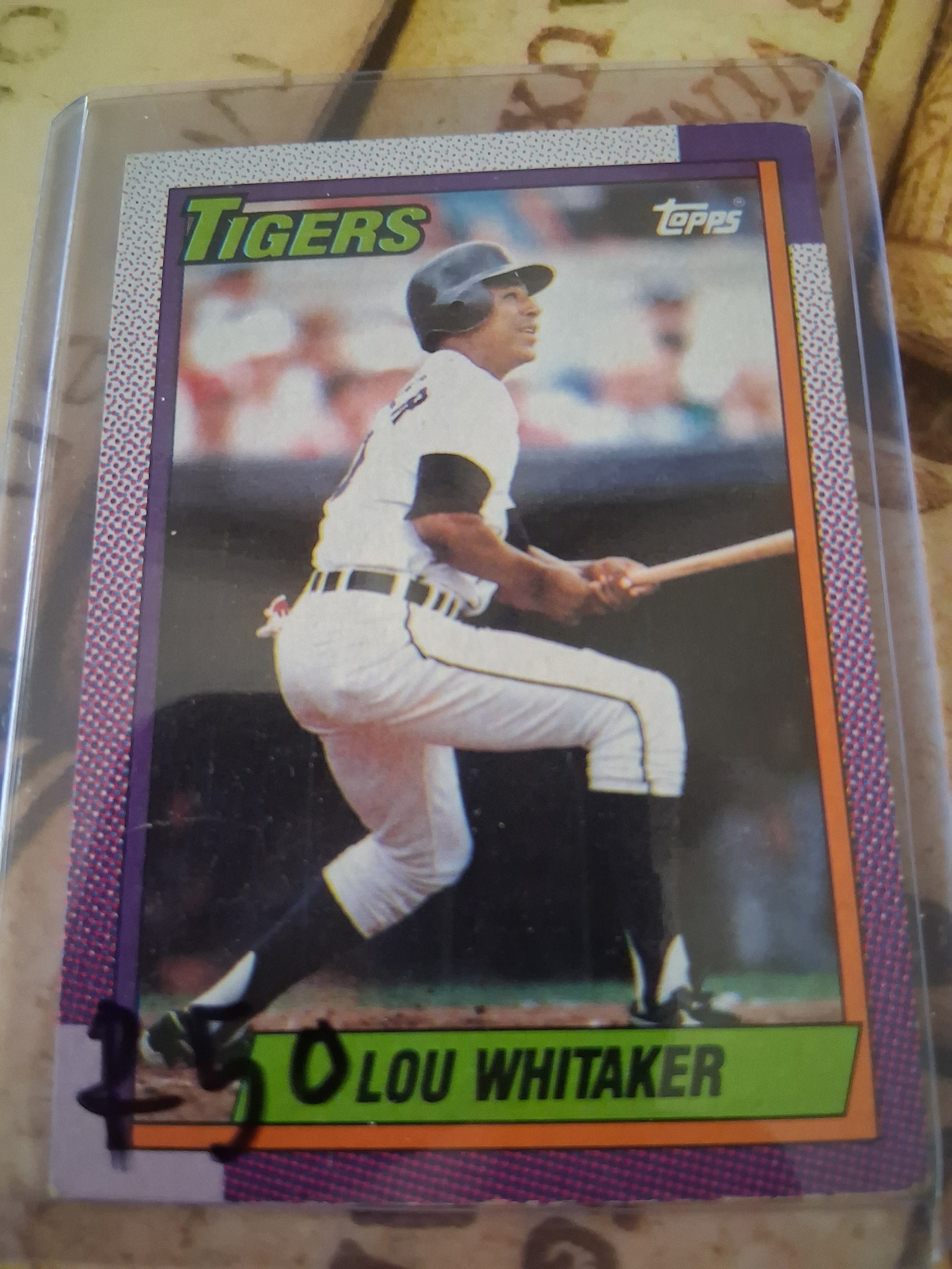 Topps vintage baseball card Lou Whitaker