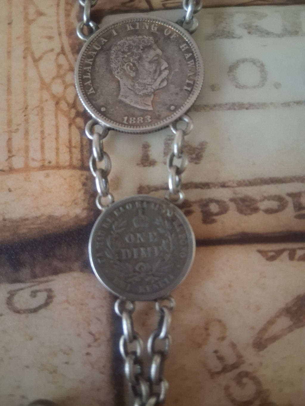Vintage Hawaiian coins bracelet